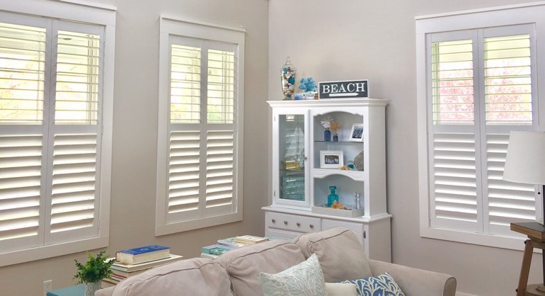 Destin Florida shutters in living room